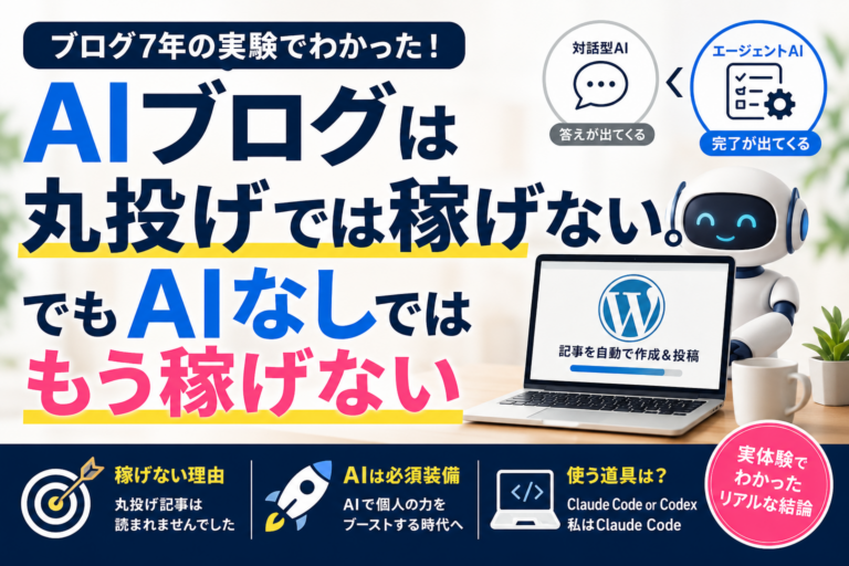 AIブログは丸投げでは稼げない。でもAIなしではもう稼げない