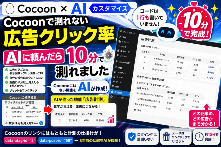 Cocoonで測れない広告クリック率、AIに頼んだら10分で測れました
